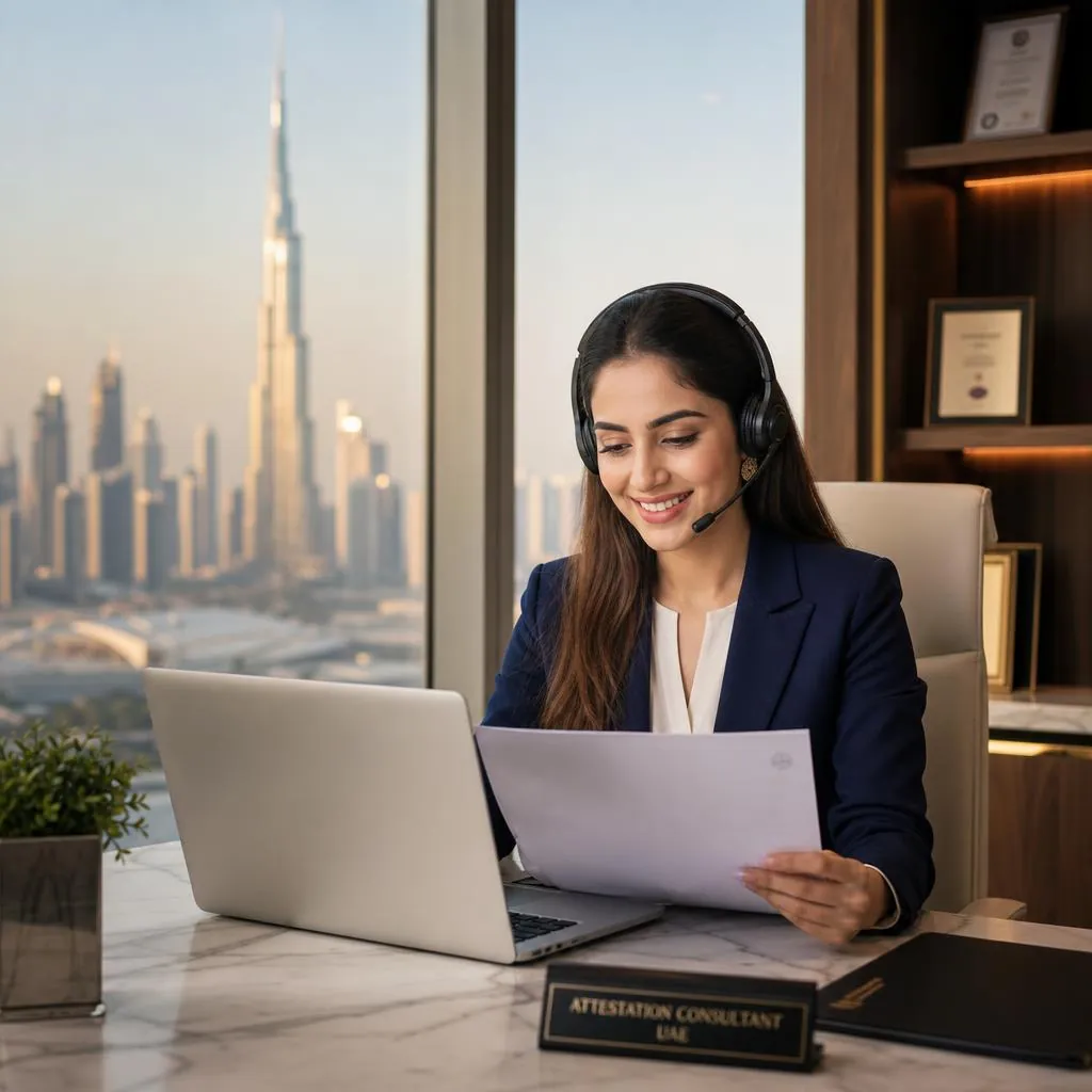 Benchmark Attestation advisor on a support call in Dubai