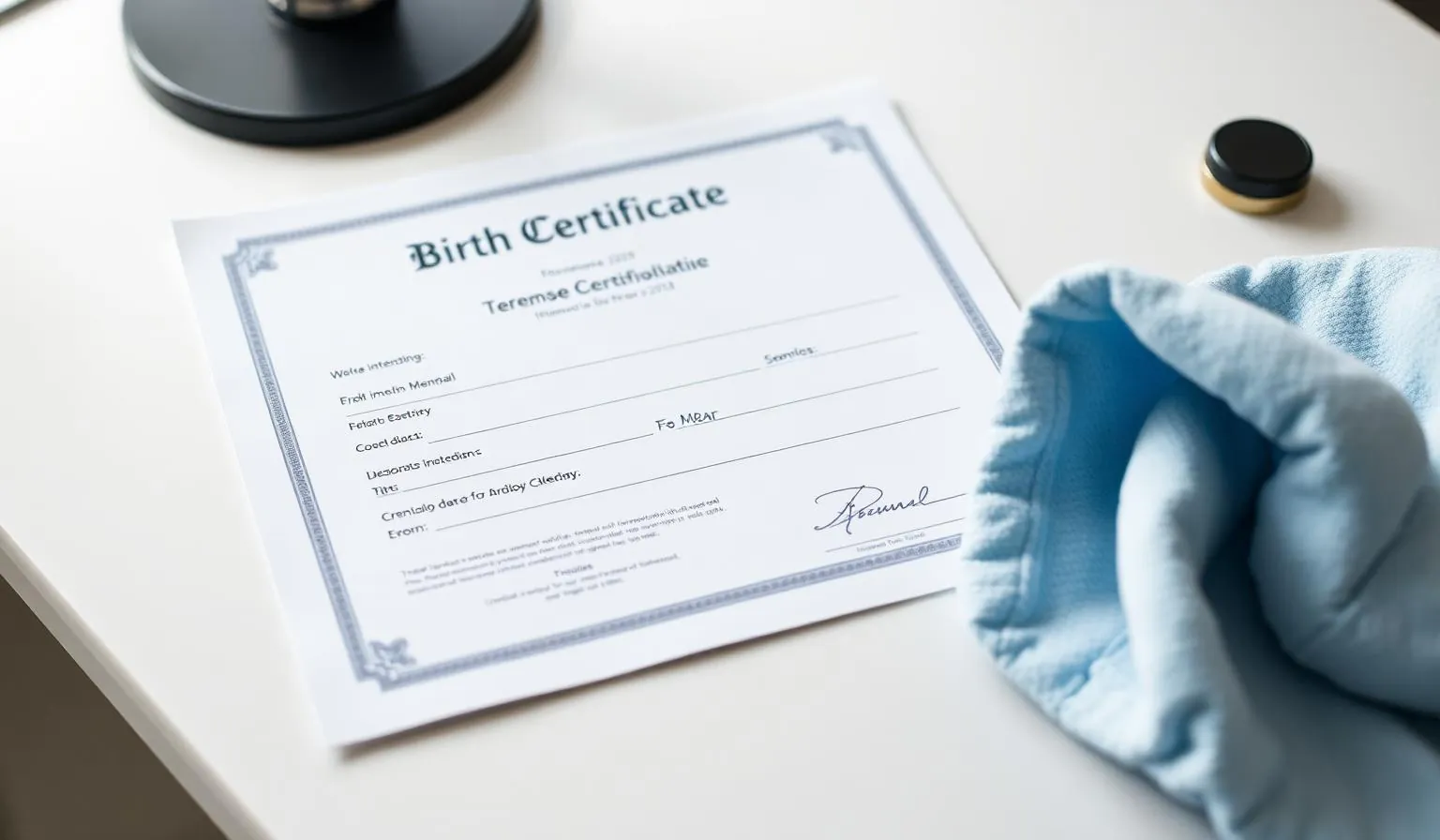 Attested foreign birth certificate ready for UAE residence visa