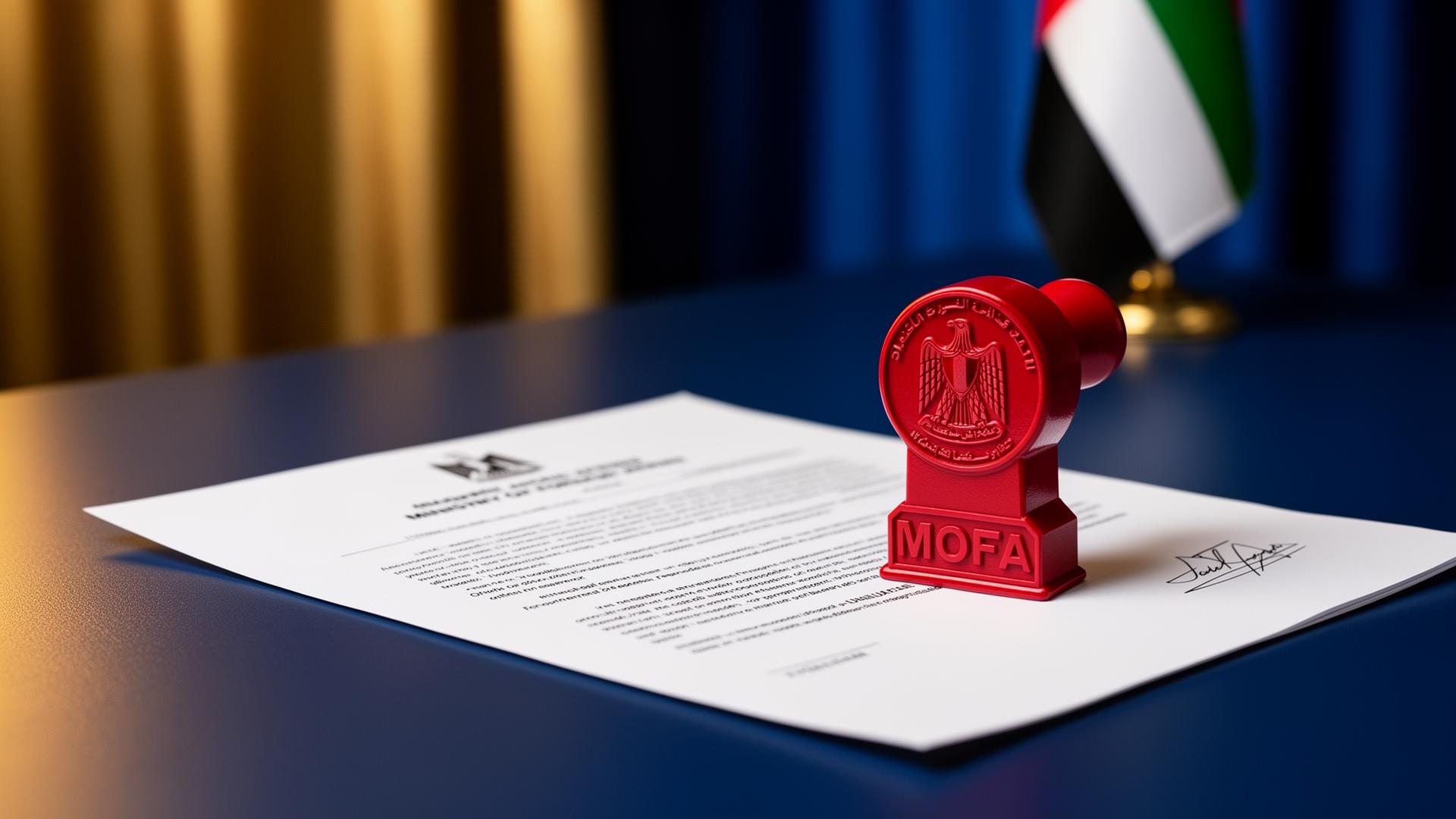 Official UAE Ministry of Foreign Affairs attestation certificate sample