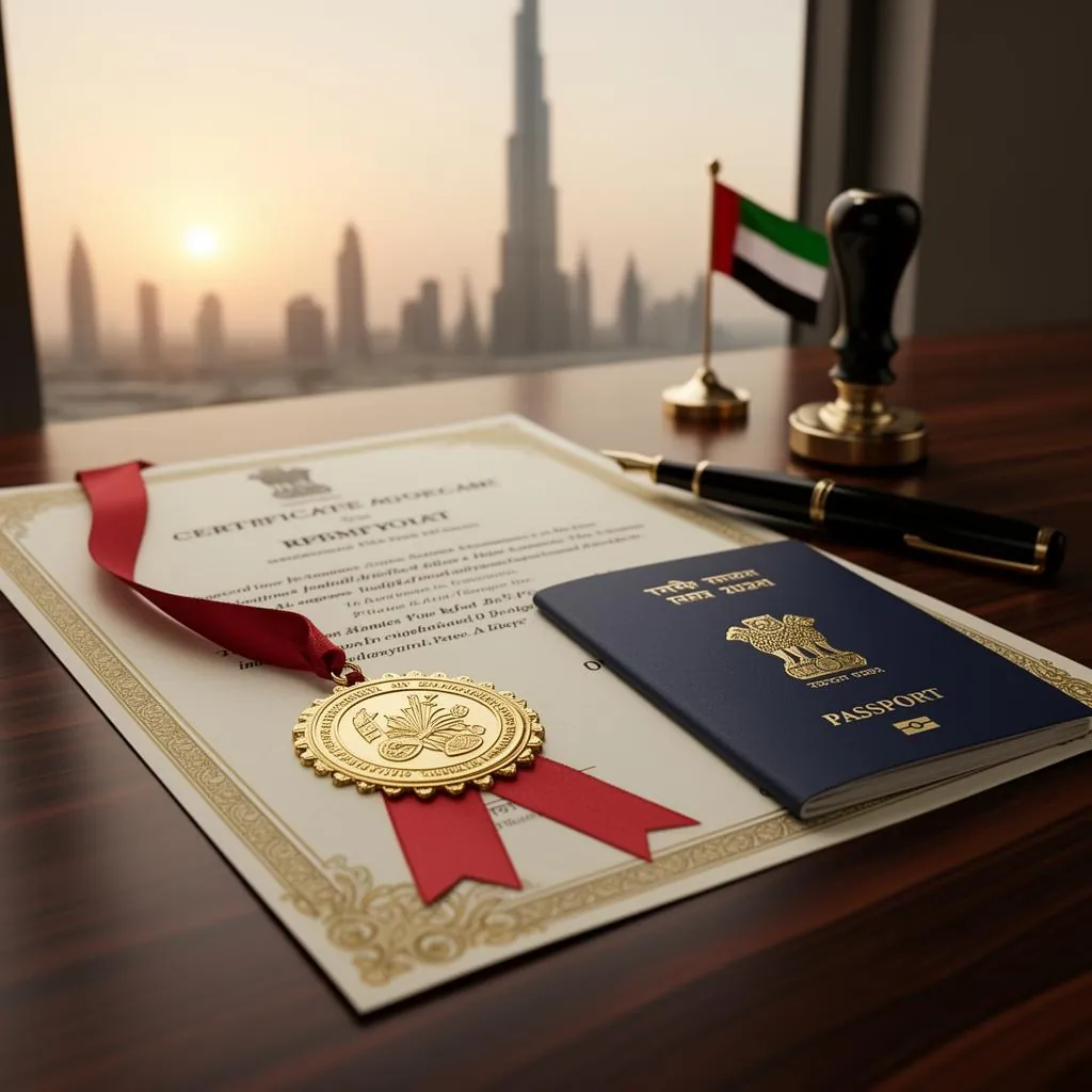 Attested Indian certificate ready for UAE use