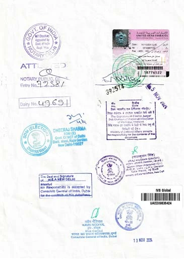 Indian Birth certificate attestation