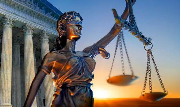 Statue of Lady Justice with scales